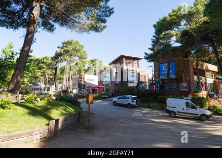 Carilo city downtown. A beautiful little town near the sea without paved streets. Carilo, Buenos Aires, Argentina. Stock Photo