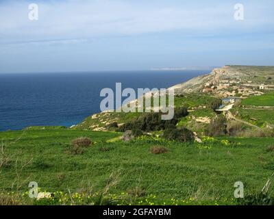 MGARR, MALTA - Feb 09, 2014: the Terraced fields and arable land in the countryside of the Maltese Islands, Fomm ir-Rih, Mgarr, Malta Stock Photo
