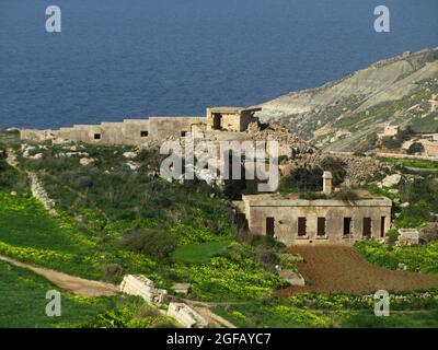 MGARR, MALTA - Feb 09, 2014: the Terraced fields and arable land in the countryside of the Maltese Islands, Fomm ir-Rih, Mgarr, Malta Stock Photo