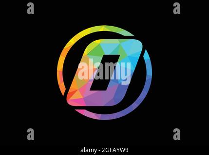 Colorful Initial letter O logo design in a circle. Modern logo for business company visual identity in low poly art style. Font emblem Stock Vector
