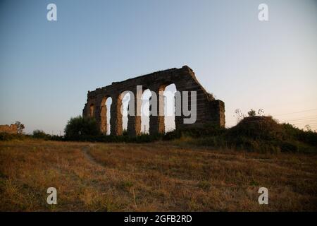 The beautiful vieo of Park of the Aqueducts in Rome, Italy Stock Photo