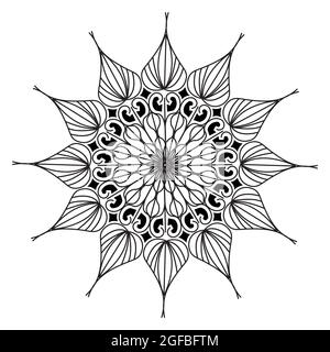 Mandala abstract floral pattern design of oriental decoration geometric meditation illustration background Stock Vector