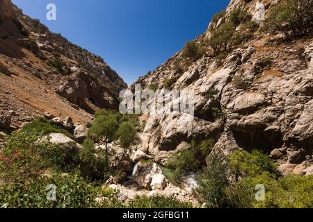 Valley of Zagros mountains, around presumed battle field of 'Persian Gate', Alexander the great, suburb of  Yasuj, Iran, Persia, Western Asia, Asia Stock Photo