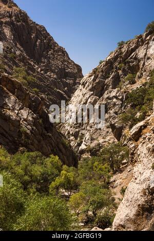 Valley of Zagros mountains, around presumed battle field of 'Persian Gate', Alexander the great, suburb of  Yasuj, Iran, Persia, Western Asia, Asia Stock Photo