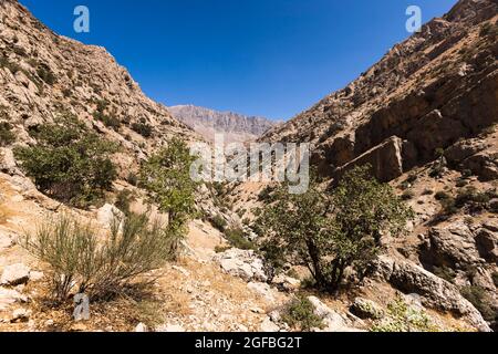 Valley of Zagros mountains, around presumed battle field of 'Persian Gate', Alexander the great, suburb of  Yasuj, Iran, Persia, Western Asia, Asia Stock Photo