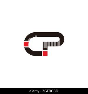 letter cp geometric infinity line simple logo vector Stock Vector