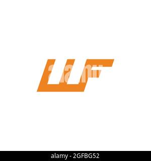 letter wf linked line geometric simple logo vector Stock Vector