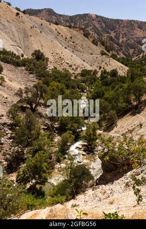Valley of Zagros mountains, around presumed battle field of 'Persian Gate', Alexander the great, suburb of  Yasuj, Iran, Persia, Western Asia, Asia Stock Photo