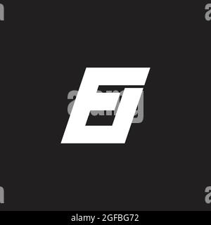 letter fu simple link line geometric logo vector Stock Vector