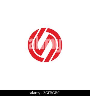 letter os circle motion simple geometric line logo vector Stock Vector