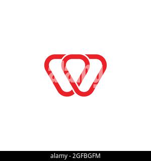 letter w pin location infinity line curves logo vector Stock Vector