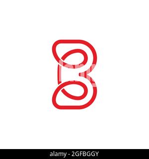 letter bc abstract thin loop line logo vector Stock Vector