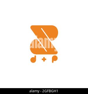 letter dp simple geometric curves logo vector Stock Vector