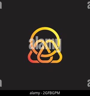 letter mo gradient 3d overlapping line logo vector Stock Vector