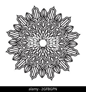 Mandala abstract floral pattern design of oriental decoration geometric meditation illustration background Stock Vector