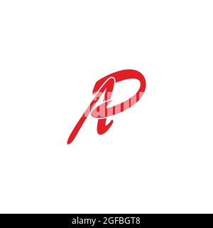 letter ap curve overlapping line logo vector Stock Vector