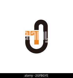 letter j yellow arrow up geometric simple logo Stock Vector