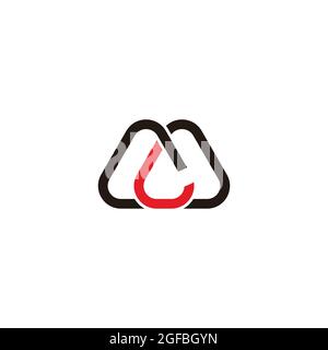 letter ml simple geometric line colorful logo vector Stock Vector