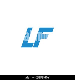 simple letter lf simple geometric line logo vector Stock Vector