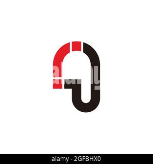 letter rj simple dots geometric line logo vector Stock Vector
