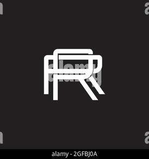 letter rr simple overlap line flat 3d logo vector Stock Vector