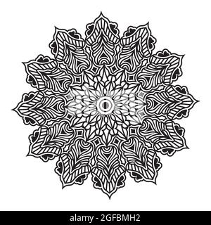 ornamental mandala of abstract art decorative vector background element of oriental meditational illustration henna design Stock Vector