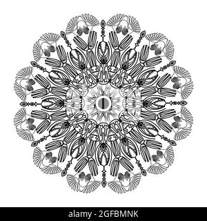 ornamental mandala of abstract art decorative vector background element of oriental meditational illustration henna design Stock Vector