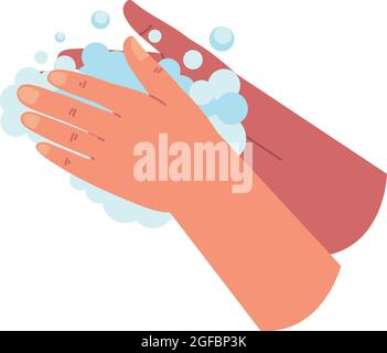 washing hands with soap Stock Vector