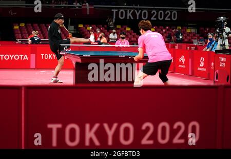 Egypt's Ibrahim Elhusseiny Hamadtou in action in the Men's Singles Class 6 Group E Table Tennis at the Tokyo Metropolitan Gymnasium on day one of the Tokyo 2020 Paralympic Games in Japan. Picture date: Wednesday August 25, 2021.