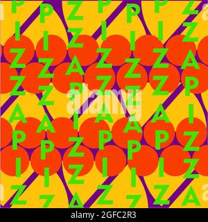 bright and color abstract pizza sticker or logo 1 Stock Vector