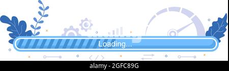 Website Loading Speed Optimization With Server, Web Programming, Mobile App Development, and Page Software. Background Vector Illustration Stock Vector