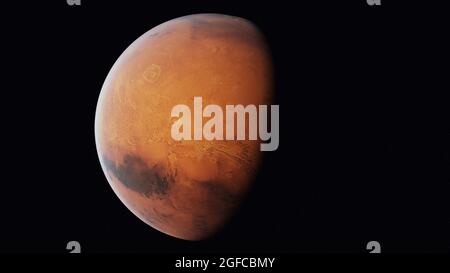 Mars Red Planet Exploration High Resolution Image 3d illustration render Stock Photo