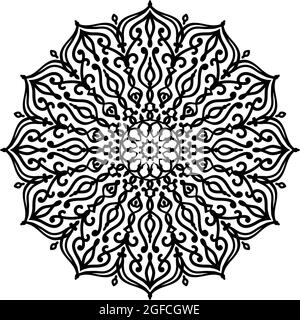 Round mandala vector illustration, great for fabric design material, wallpaper Stock Vector