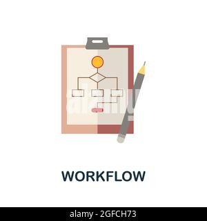 Workflow icon. Flat sign element from time management collection. Creative Workflow icon for web design, templates, infographics and more Stock Vector