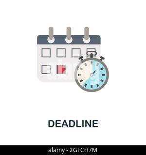 Deadline icon. Flat sign element from time management collection. Creative Deadline icon for web design, templates, infographics and more Stock Vector