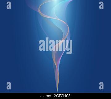 bright blue background smoke wave illustration vector,great for banner, poster, presentation, invitation, business card design material Stock Vector
