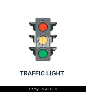 Traffic Light icon. Flat sign element from transport collection. Creative Traffic Light icon for web design, templates, infographics and more Stock Vector