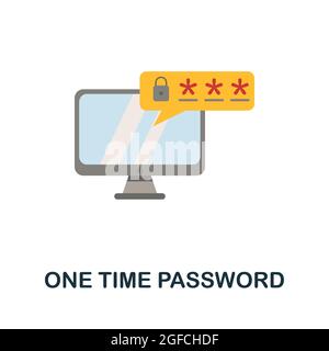 One Time Password icon. Flat sign element from time management collection. Creative One Time Password icon for web design, templates, infographics and Stock Vector