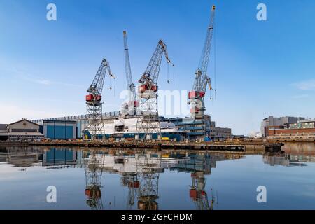 SH Minerva under construction at Helsinki Shipyard on July 13, 2021. Stock Photo