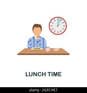 Lunch Time icon. Flat sign element from time management collection. Creative Lunch Time icon for web design, templates, infographics and more Stock Vector