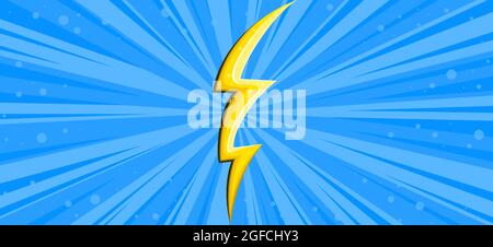 Lightning as fight and collision comic symbol. Background for battles. competitions and tournaments. Vector illustration backdrop Stock Vector