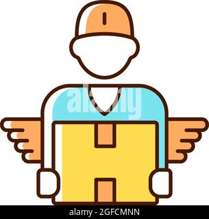 Courier RGB color icon Stock Vector