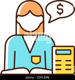 Accountant RGB color icon Stock Vector