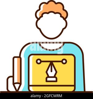 Graphic designer RGB color icon Stock Vector