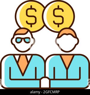 Sales representative RGB color icon Stock Vector