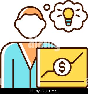 Business analyst RGB color icon Stock Vector