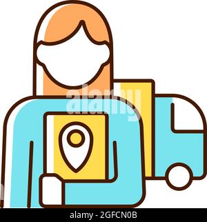 Logistician RGB color icon Stock Vector