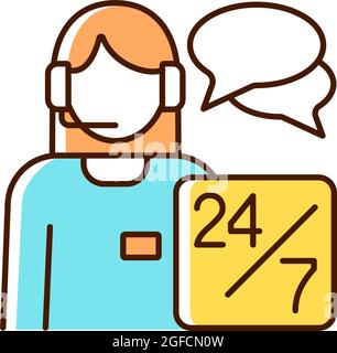 Customer support RGB color icon Stock Vector