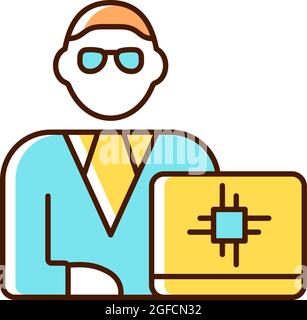 Chief technology officer RGB color icon Stock Vector