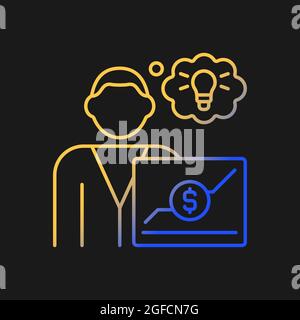 Business analyst gradient vector icon for dark theme Stock Vector